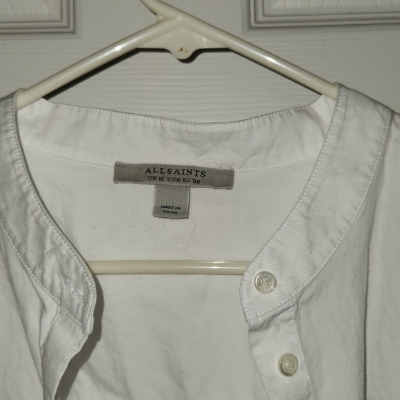 All Saints US 6 White Marcie Button Up Shirt - Picture 4 of 10